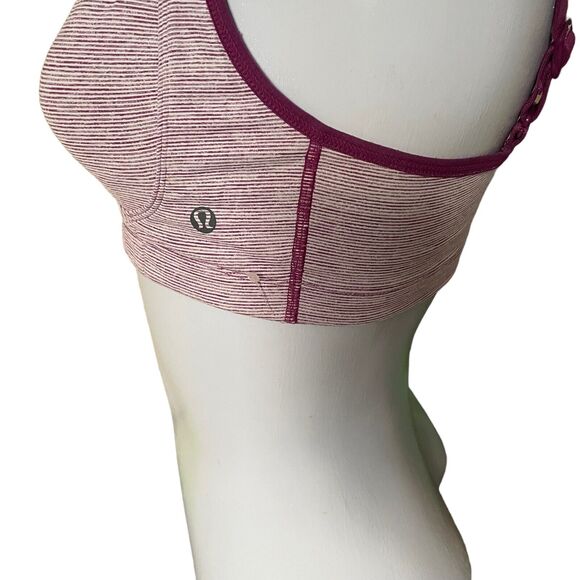 Lululemon TaTa Tamer Bra 32 AB Wine stripe - Picture 4 of 10